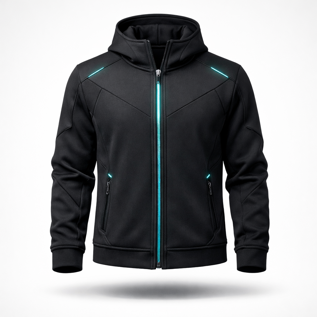 Phantom Zip — Men's Hoodie with Zipper – Neon Kernel